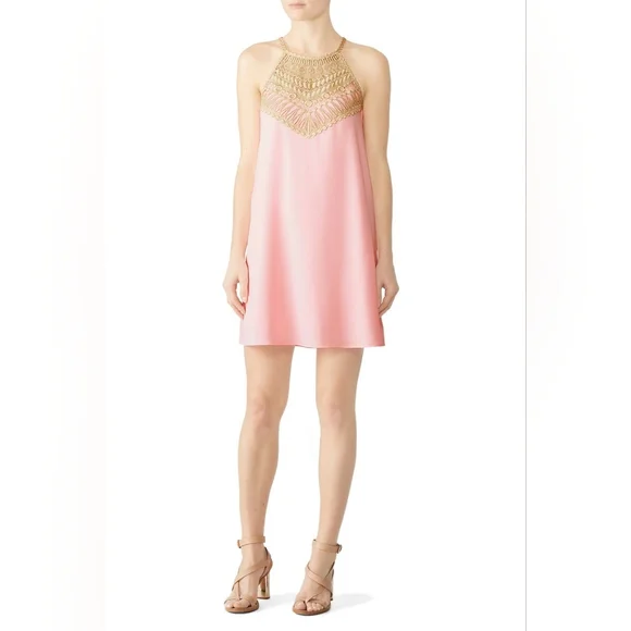 Lilly Pulitzer while and gold pearl soft shift dress, size 4 - Picture 12 of 14